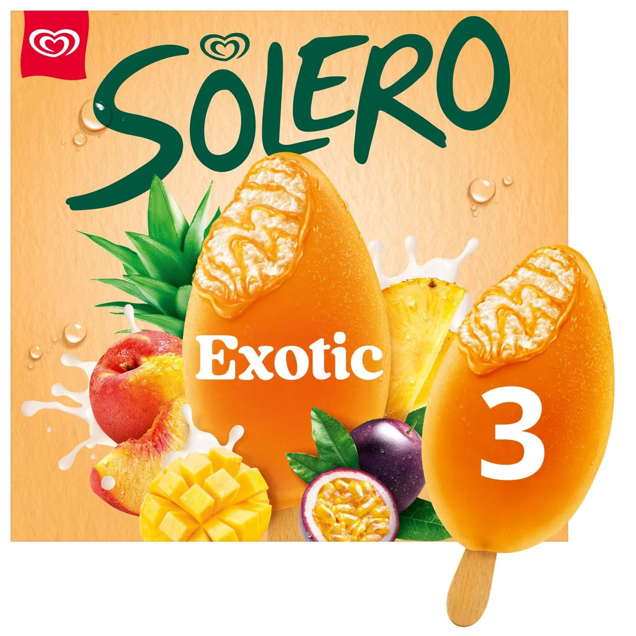 Solero Exotic Ice Cream Sticks Multi Pack 3 x 90ml