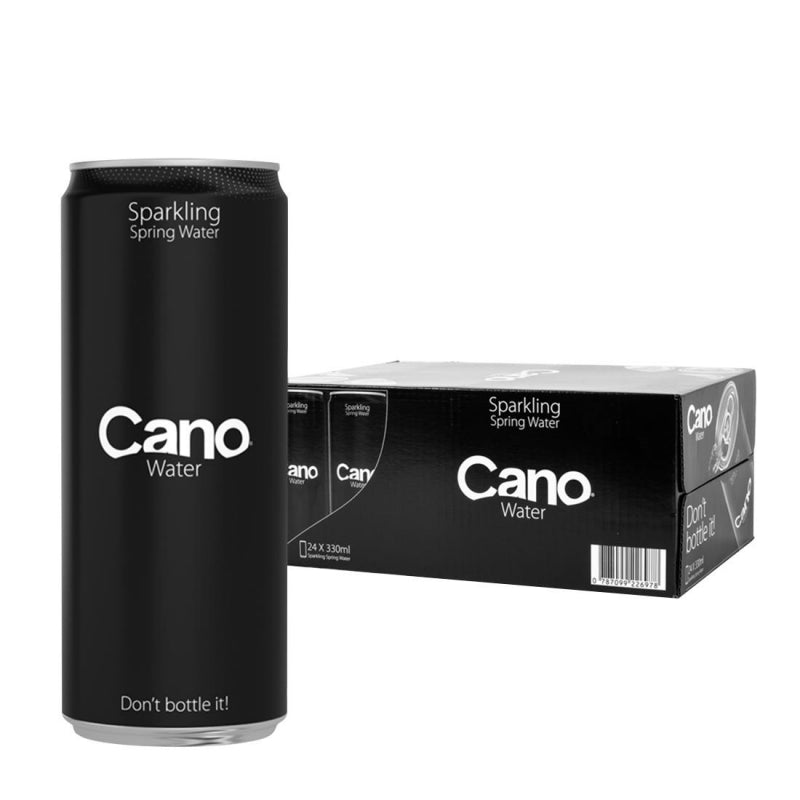 Cano Sparkling Water – pack of 24 × 330 ml premium naturally carbonated spring water, crisp and refreshing; ideal wholesale supply for cafés, restaurants, retail outlets, and hospitality venues
