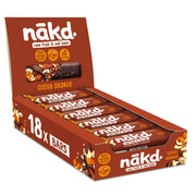 Nakd Cocoa Orange Fruit & Nut Bar – 18 × 35 g all-natural snack bars with rich cocoa and orange, ideal for wholesale to cafés, retailers, and grab-and-go shelves