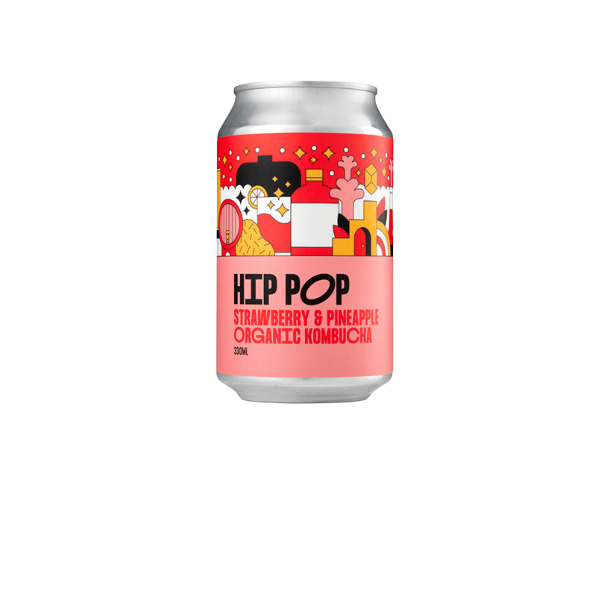 Hip Pop Strawberry Pineapple Kombucha (12*330ml)