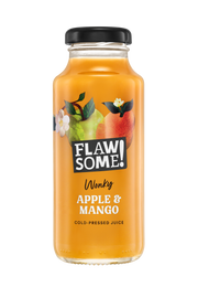 Flawsome Apple & Mango Juice – 12 × 250 ml cold-pressed juice blending crisp apple and tropical mango; ideal for wholesale to cafés, juice bars, and retailers