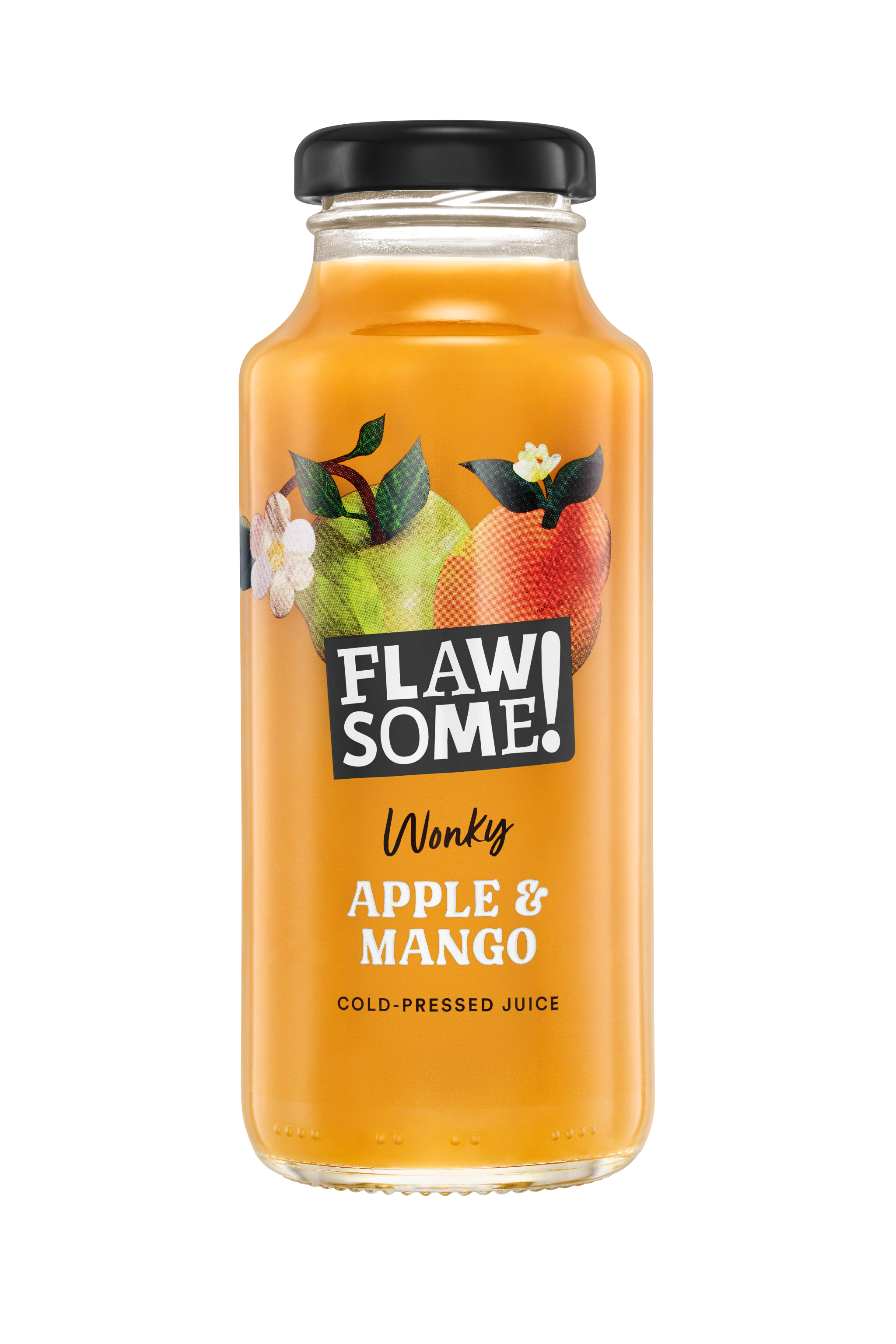 Flawsome Apple & Mango Juice – 12 × 250 ml cold-pressed juice blending crisp apple and tropical mango; ideal for wholesale to cafés, juice bars, and retailers