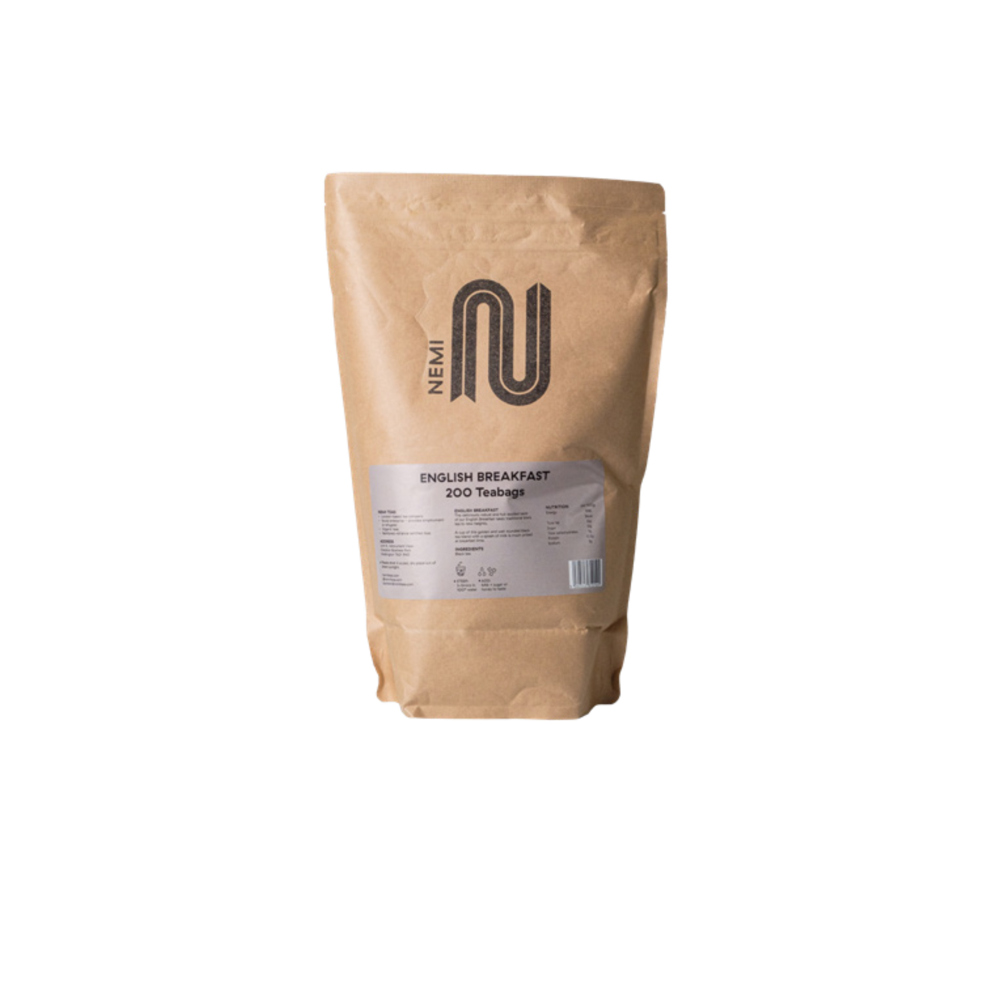 Nemi English Breakfast Teabags – bulk pack of 200 robust and full-bodied black tea bags, perfect for classic breakfast service in cafés, hotels, restaurants, and wholesale hospitality menus