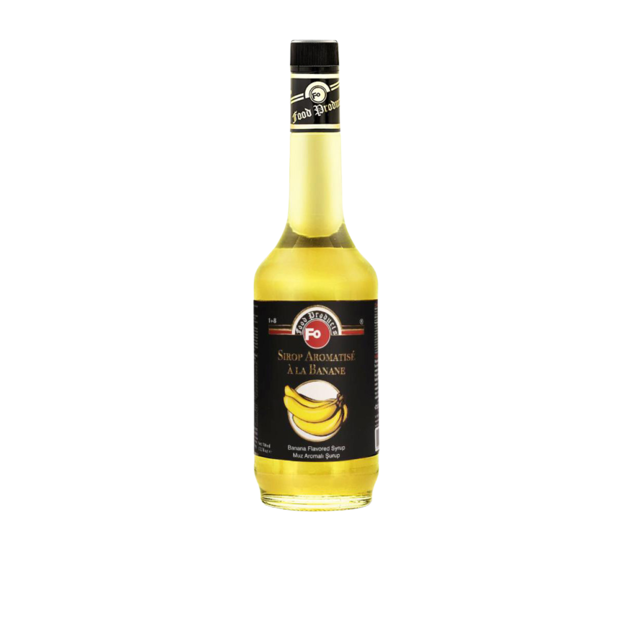 Fo Banana Syrup – 700 ml bottle of sweet and creamy banana-flavoured syrup; ideal for milkshakes, smoothies, desserts, and flavoured drinks in cafés, restaurants, and wholesale menus