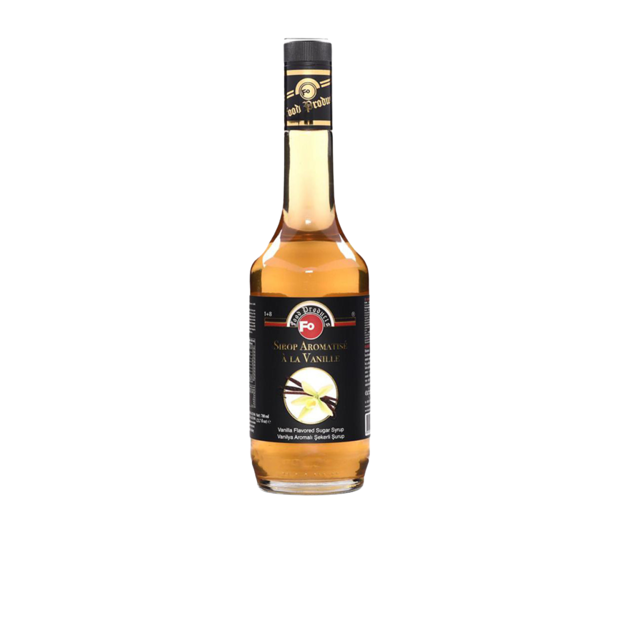 Fo Vanilla Syrup – 700 ml bottle of smooth and aromatic vanilla-flavoured syrup; ideal for flavouring coffees, lattes, milkshakes, and desserts in cafés, restaurants, and wholesale beverage menus