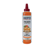 Repo Peach Fruited Sauce – 700 ml bottle of juicy and fragrant peach-flavoured sauce made with real fruit; perfect for topping desserts, waffles, ice creams, and drinks in cafés, restaurants, and wholesale food service