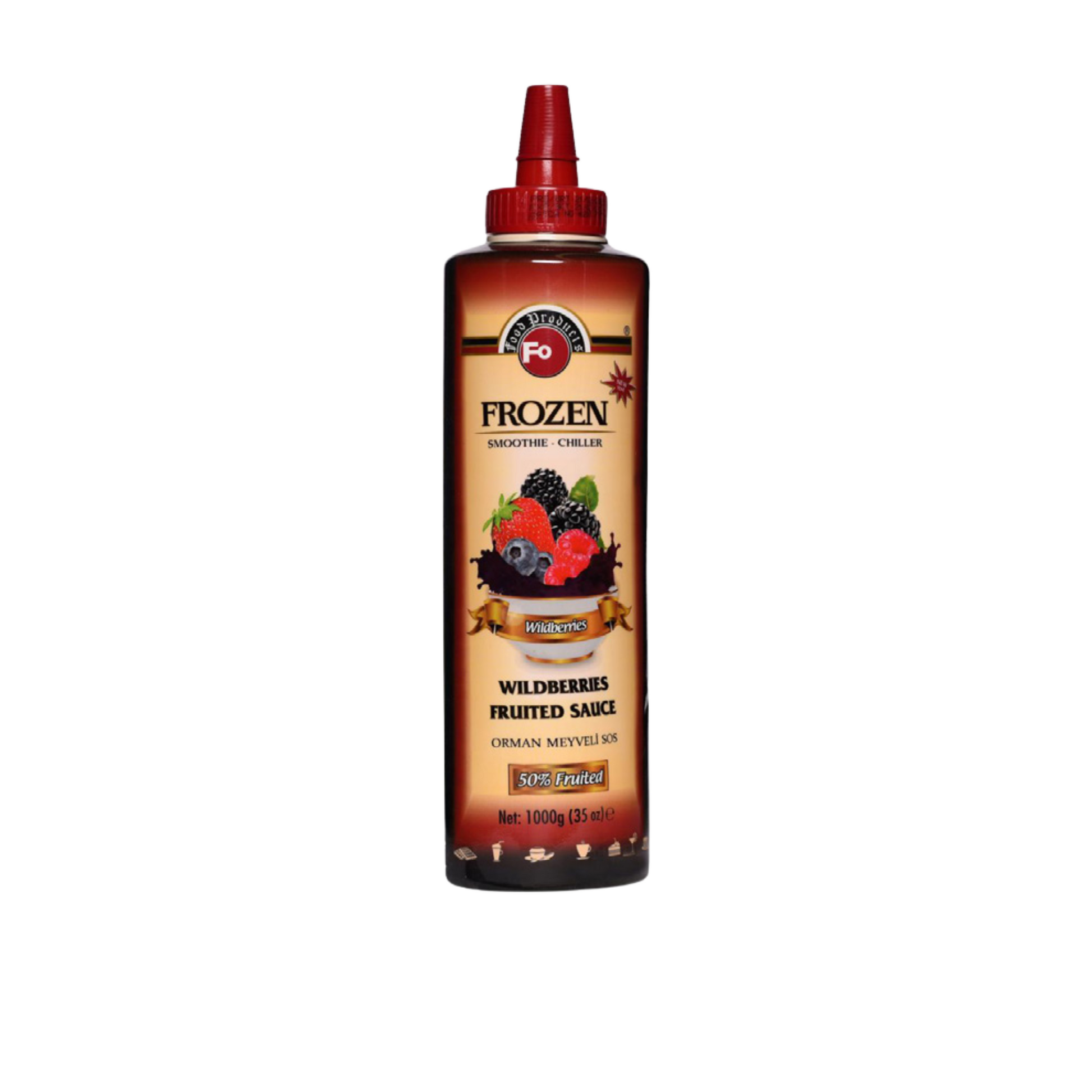 Fo Wild Berries Fruited Sauce – 700 ml bottle of vibrant, fruity sauce made with a blend of wild berries; perfect for topping desserts, pancakes, ice cream, and specialty drinks in cafés, restaurants, and wholesale menus