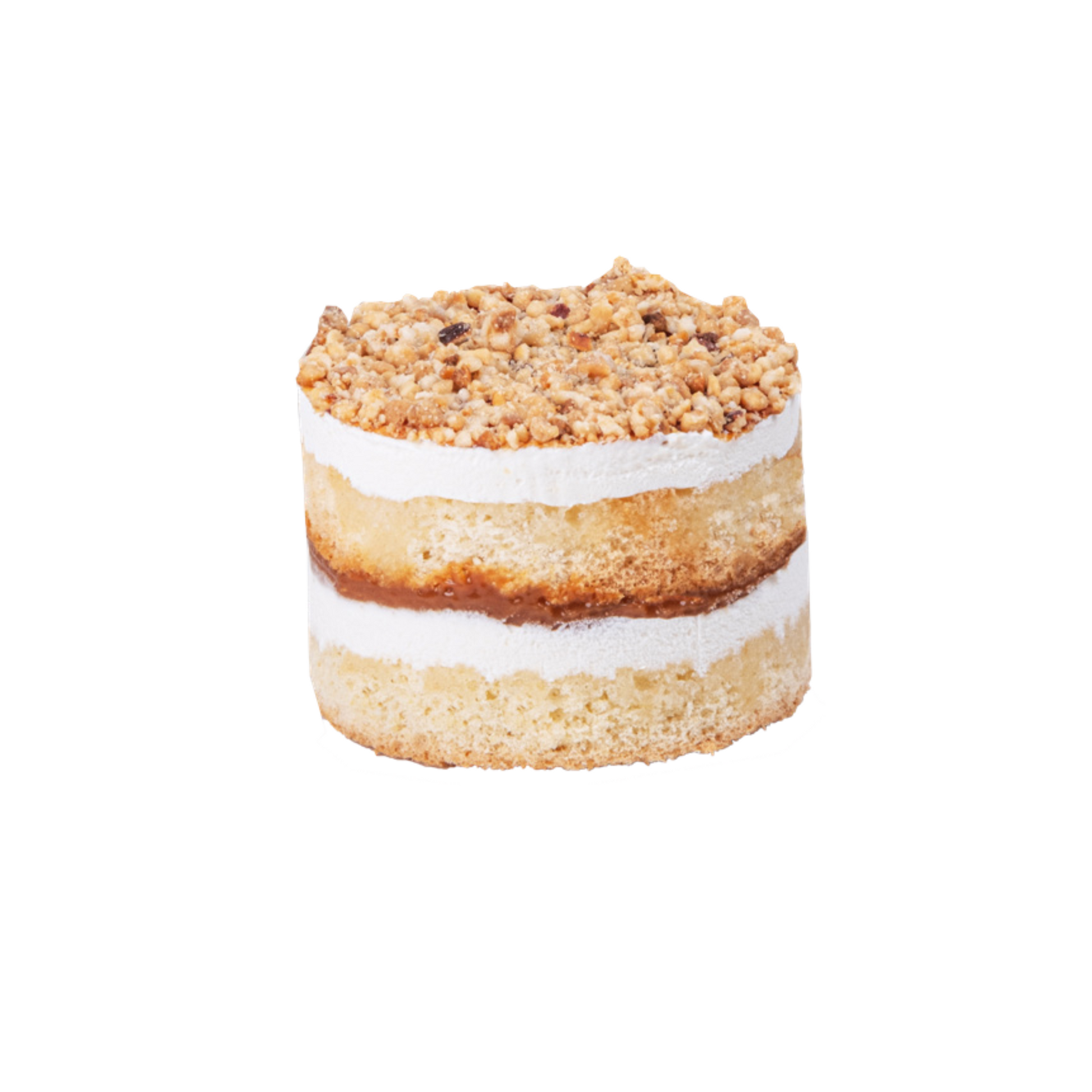Mono Hazelnut & Caramel Cake – 9-slice indulgent dessert with layers of hazelnut cream and rich caramel, ideal wholesale offering for cafés, bakeries, and restaurants