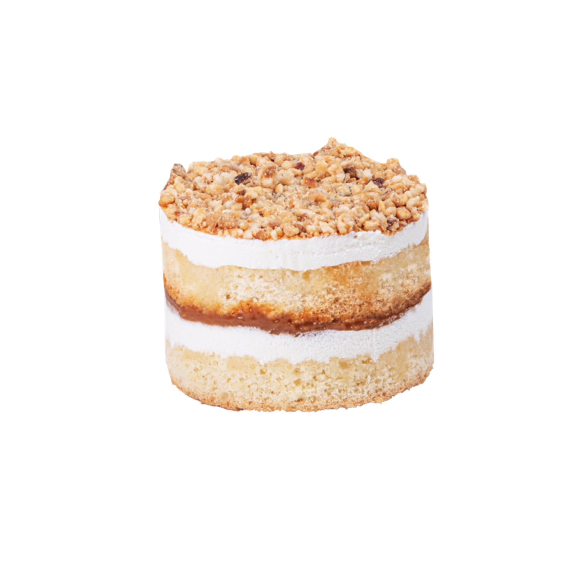 Mono Hazelnut & Caramel Cake – 9-slice indulgent dessert with layers of hazelnut cream and rich caramel, ideal wholesale offering for cafés, bakeries, and restaurants