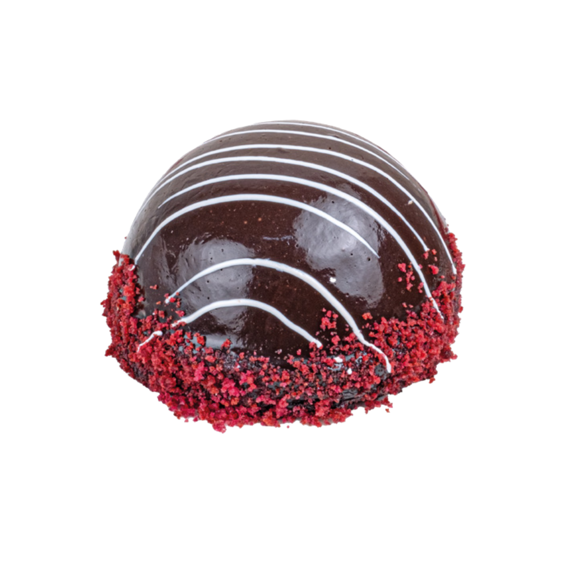 Cherry Dome Cake – 9-slice elegant dessert with a glossy cherry glaze and creamy mousse center, perfect wholesale option for cafés, bakeries, and restaurants