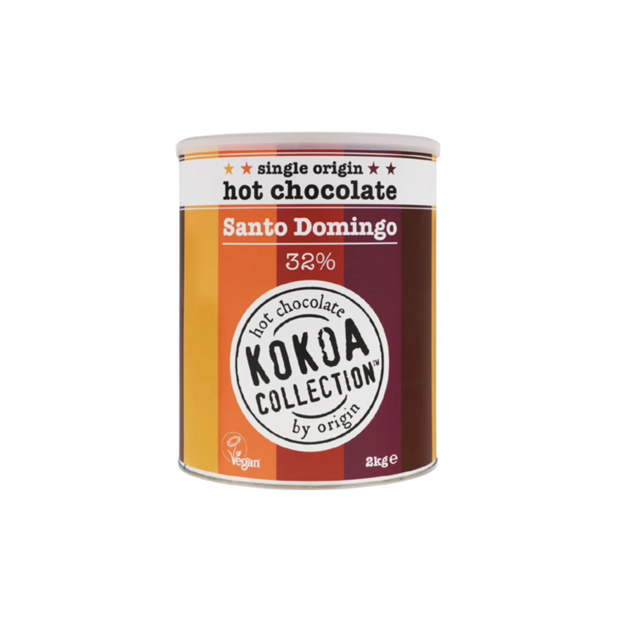 Kokoa Hot Chocolate Powder (2 kg) – single-origin Dominican Republic cocoa with smooth cherry and caramel notes, premium wholesale beverage mix ideal for cafés, restaurants, and coffee bars