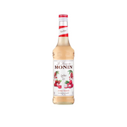 Monin Lychee Syrup – 70 ml mini bottle of delicately sweet and floral lychee-flavoured syrup; perfect for cocktails, mocktails, iced teas, and premium café beverages in wholesale settings