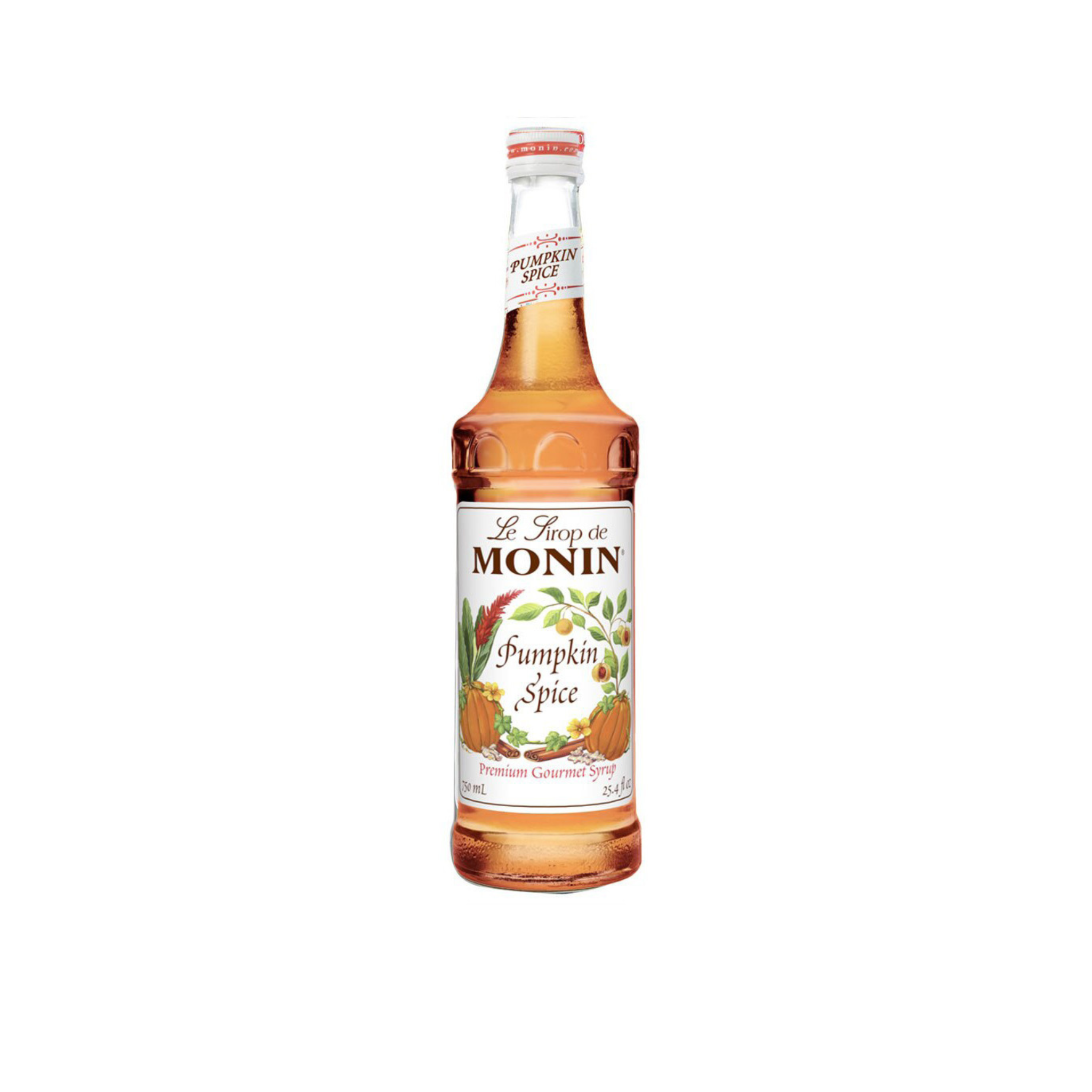 Monin Pumpkin Spice Syrup – 70 ml mini bottle of aromatic syrup featuring warm pumpkin, cinnamon, and spice flavours; perfect for seasonal lattes, desserts, and wholesale café use