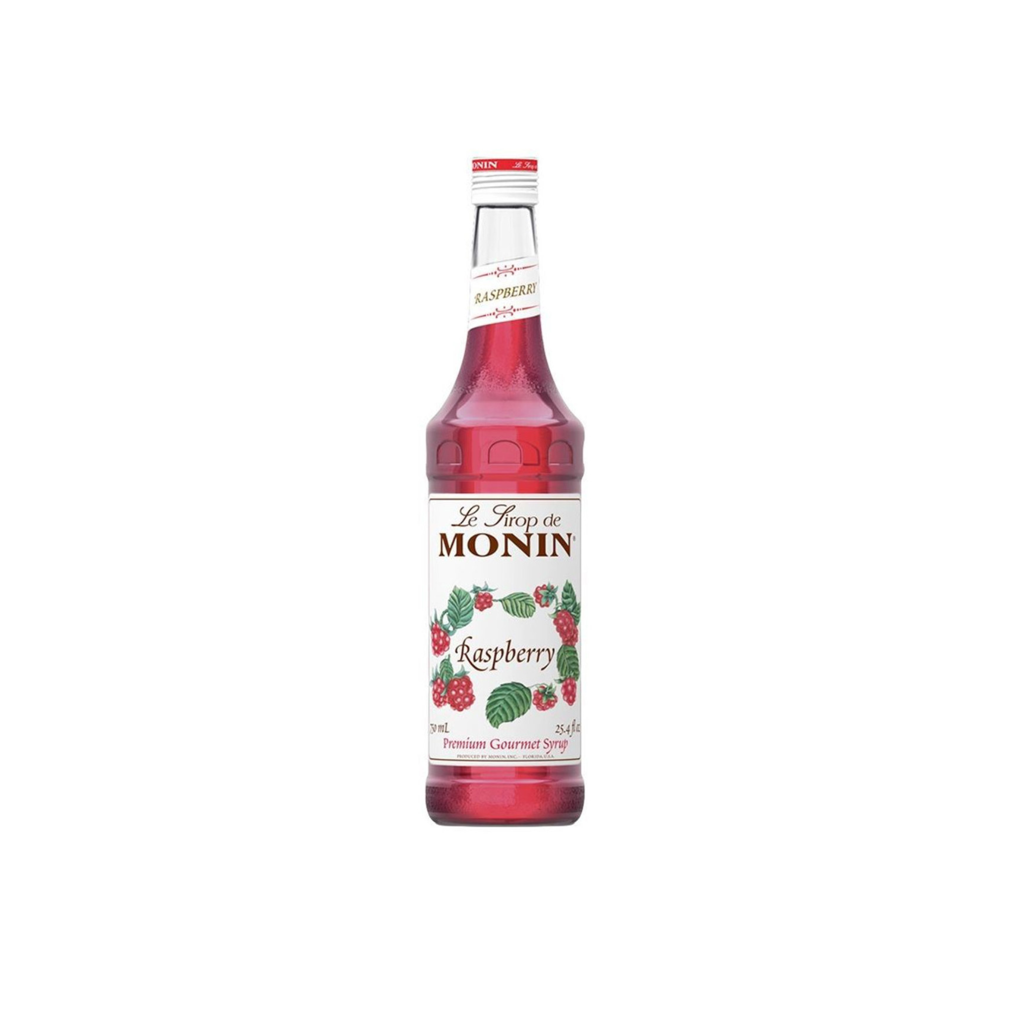 Monin Raspberry Syrup – 70 ml mini bottle of vibrant raspberry-flavoured syrup, ideal for flavouring iced teas, lemonades, cocktails, and coffees; perfect for cafés, bars, and wholesale tasting kits