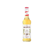 Monin Vanilla Syrup – 70 ml mini bottle of smooth and aromatic vanilla-flavoured syrup; perfect for enhancing coffees, lattes, cocktails, and desserts in cafés, bars, and wholesale beverage menus