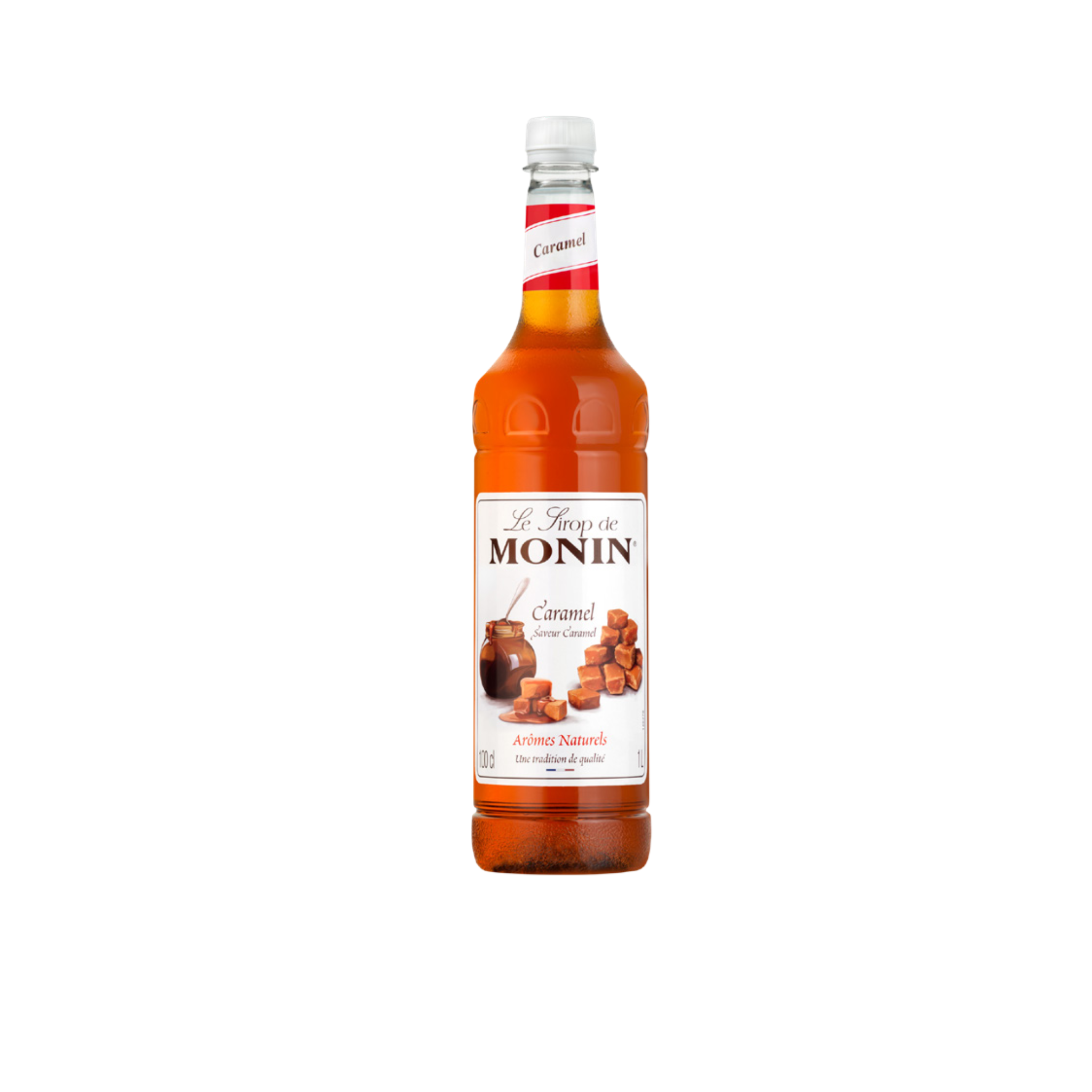Monin Caramel Syrup – 1 L bottle of rich, buttery caramel-flavoured syrup; ideal for flavouring coffees, lattes, milkshakes, desserts, and cocktails in cafés, restaurants, and wholesale beverage menus