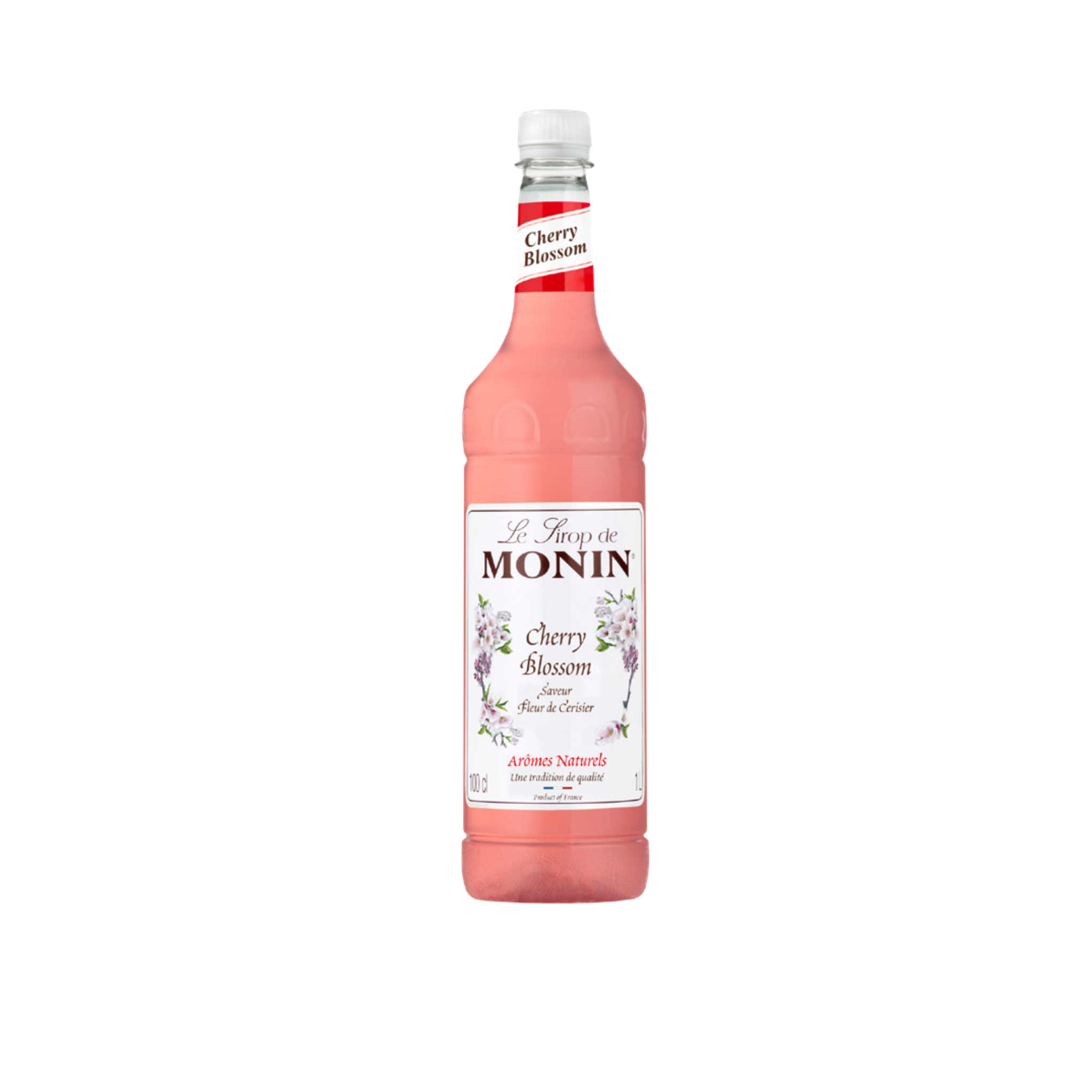 Monin Cherry Blossom Syrup – 1 L bottle of delicate, floral syrup inspired by Japanese sakura; perfect for flavouring teas, lemonades, cocktails, and spring café menus in wholesale settings