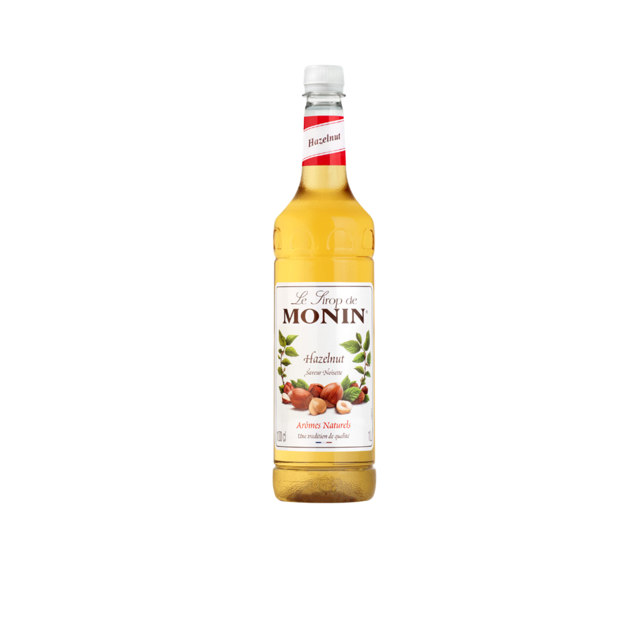 Monin Hazelnut Syrup – 1 L bottle of rich and nutty hazelnut-flavoured syrup; perfect for enhancing coffees, lattes, mochas, and desserts in cafés, restaurants, and wholesale beverage menus