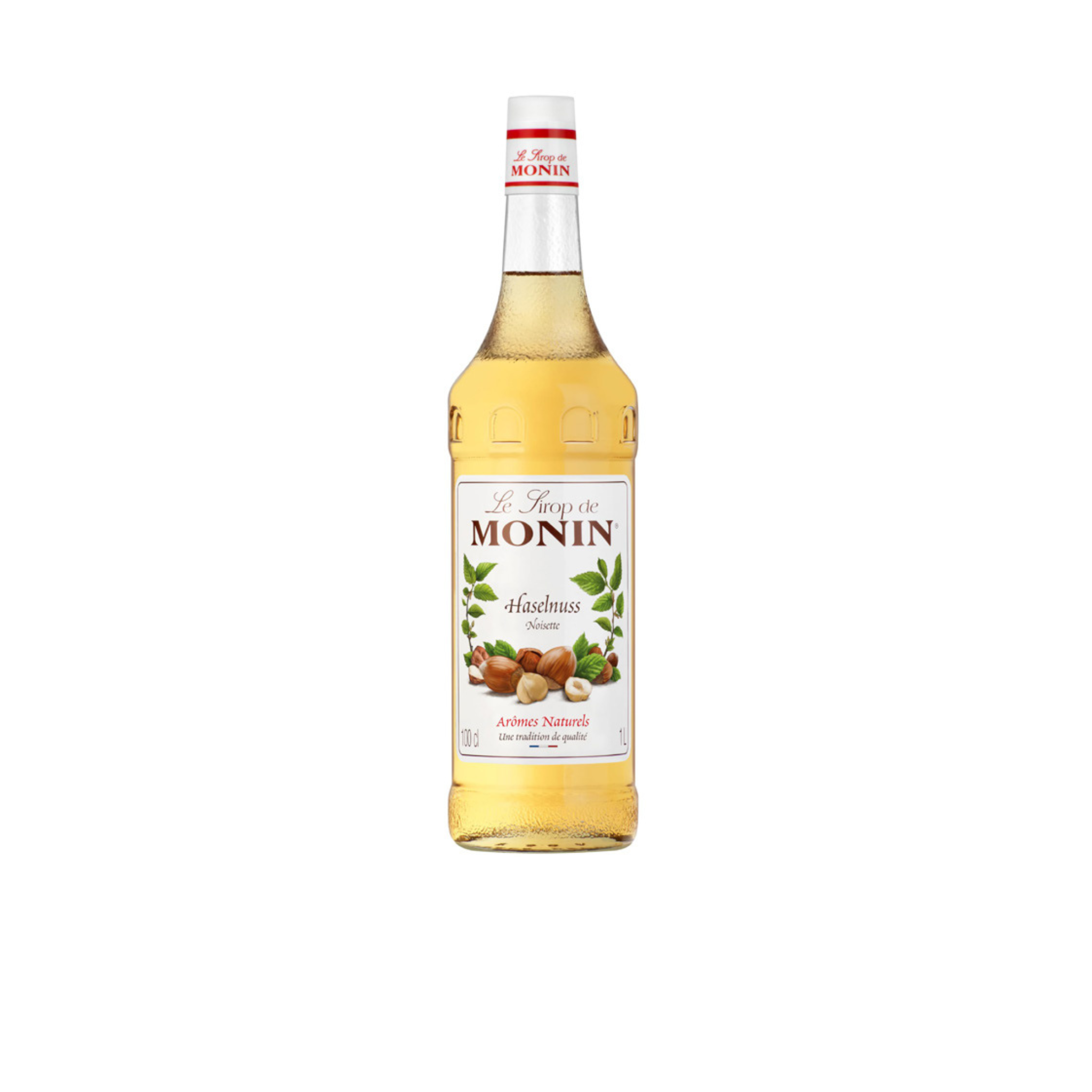 Monin Nut Free Hazelnut Syrup – 1 L bottle of classic hazelnut flavour without nuts; ideal for allergen-safe flavouring of coffees, lattes, and desserts in cafés, restaurants, and wholesale beverage menus