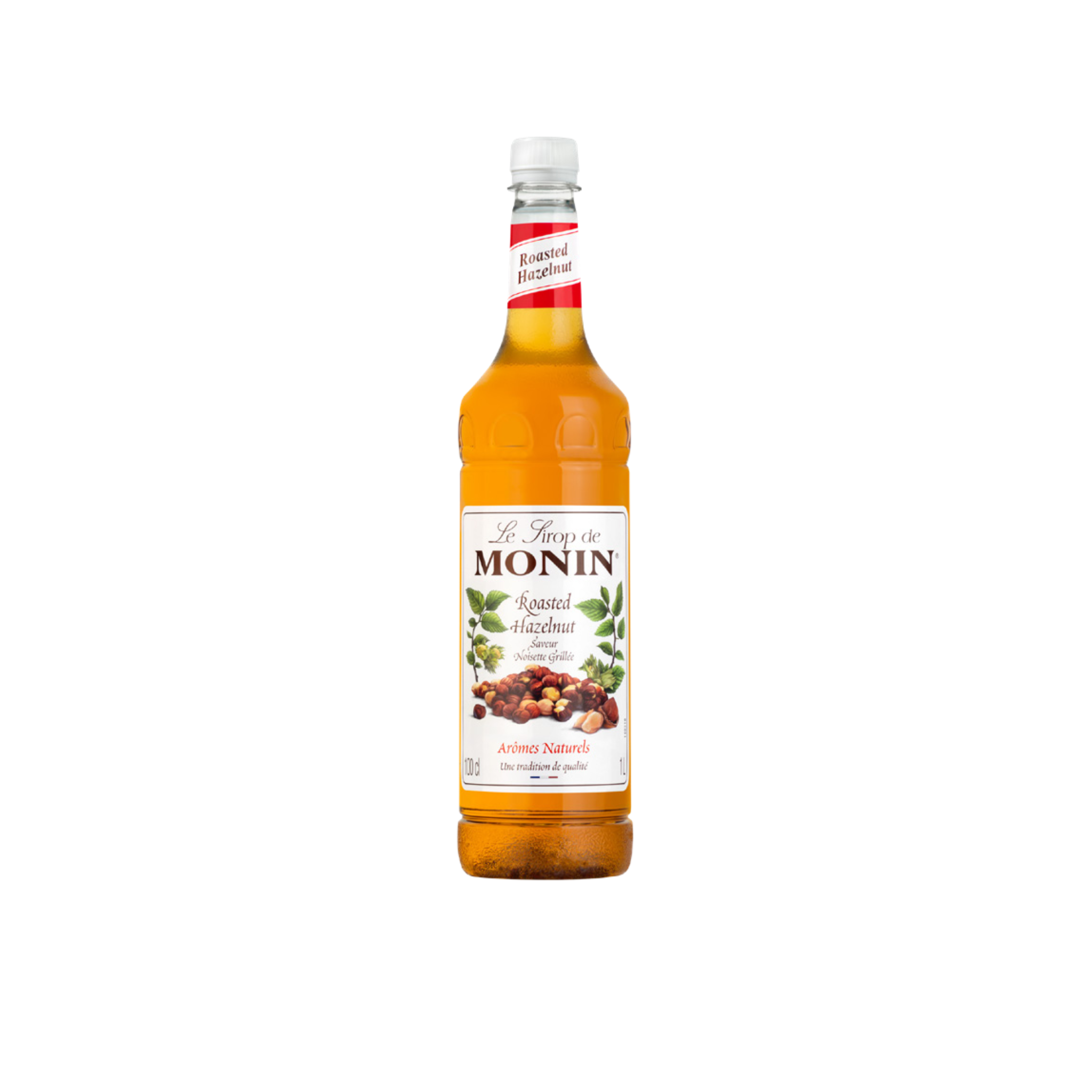 Monin Roasted Hazelnut Syrup – 1 L bottle of rich, nutty syrup with deep roasted hazelnut flavour; ideal for enhancing coffees, mochas, desserts, and café-style drinks in wholesale menus