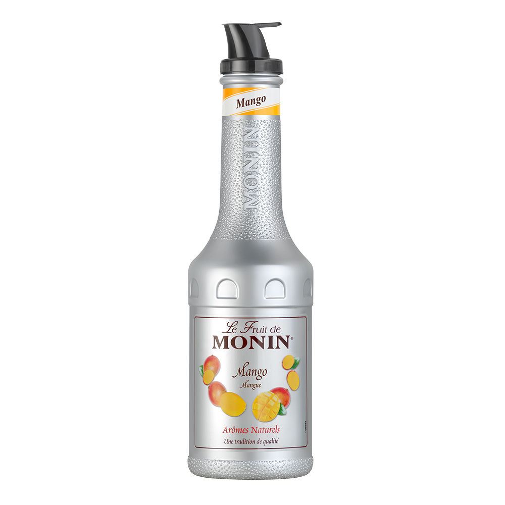 Monin Mango Purée – 1 L smooth tropical mango purée, ideal for crafting vibrant smoothies, cocktails, frappés, and milkshakes; perfect wholesale supply for cafés, juice bars, and restaurants