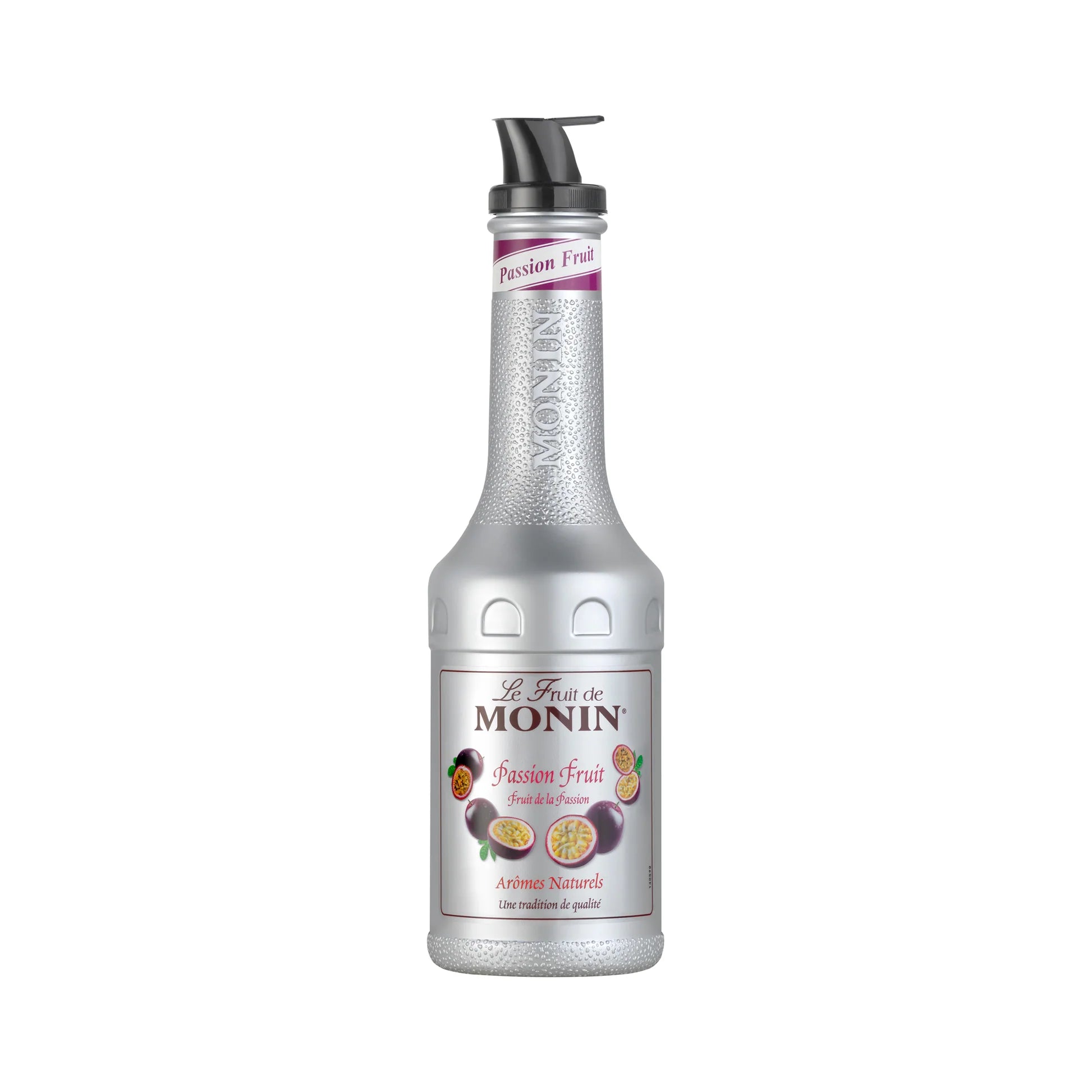 Monin Passionfruit Purée – 1 L intensely flavored tropical puree, perfect for crafting vibrant smoothies, cocktails, frappés, and milkshakes; ideal wholesale supply for cafés, juice bars, and restaurants