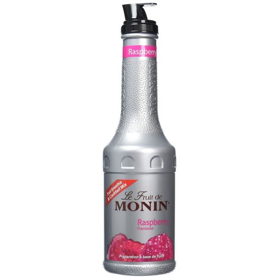Monin Raspberry Purée – 1 L vibrant and fruity raspberry purée, ideal for crafting smoothies, cocktails, frappés, milkshakes, and dessert sauces; perfect for wholesale supply to cafés, juice bars, and restaurants