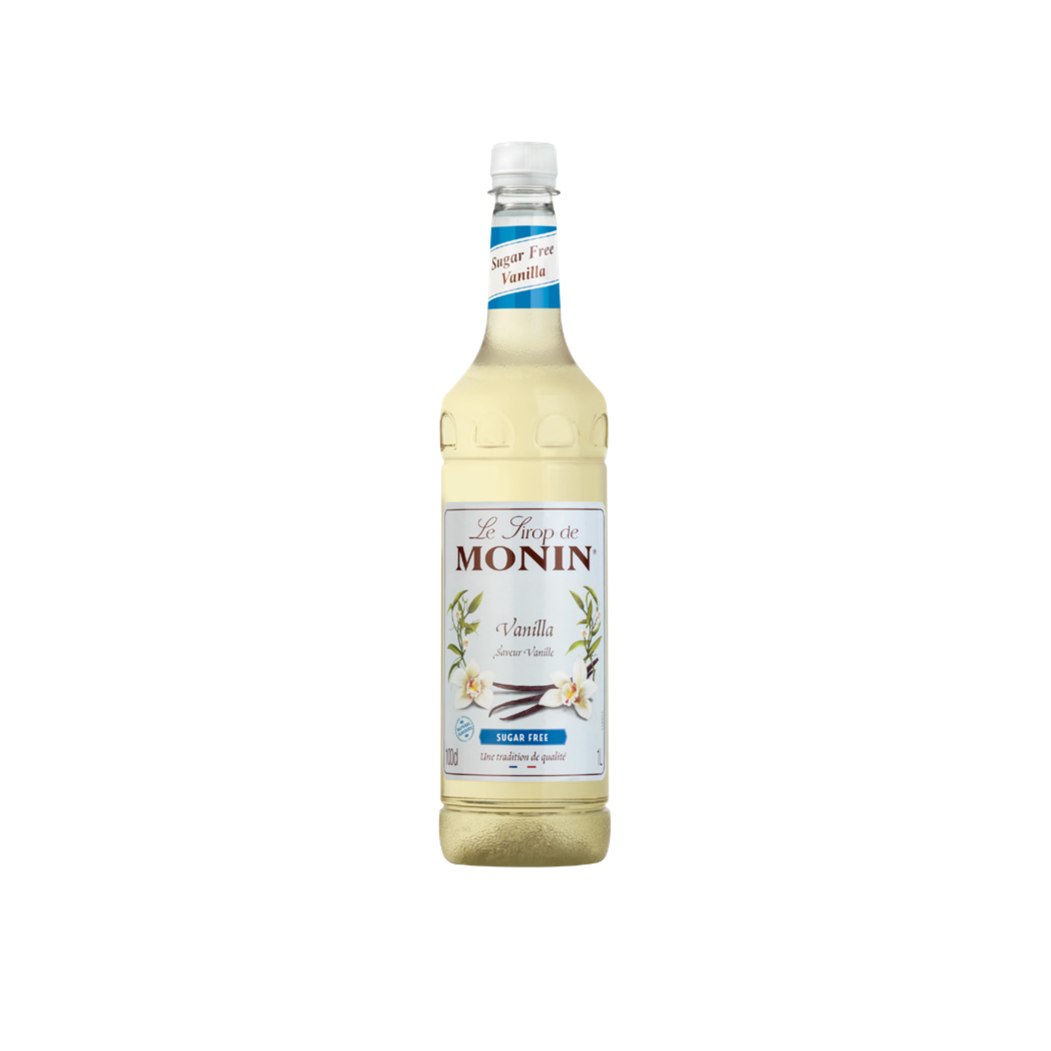 Monin Vanilla Sugar Free Syrup – 1 L bottle of smooth, aromatic vanilla-flavoured syrup with no added sugar; ideal for flavouring coffees, lattes, desserts, and low-calorie drinks in cafés, restaurants, and wholesale beverage menus