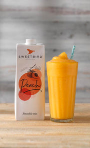 Sweetbird Peach Smoothie – 1L smooth and fruity peach blend, ideal for refreshing drinks and wholesale supply to cafés, juice bars, and restaurants