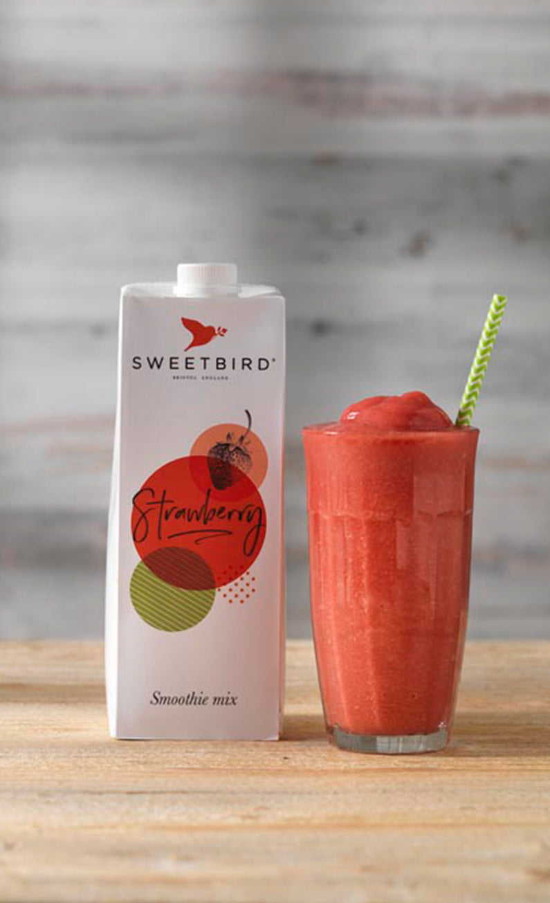 Sweetbird Strawberry Smoothie – 1L classic strawberry blend, ideal for smoothies, iced drinks, and wholesale supply to cafés, juice bars, and restaurants