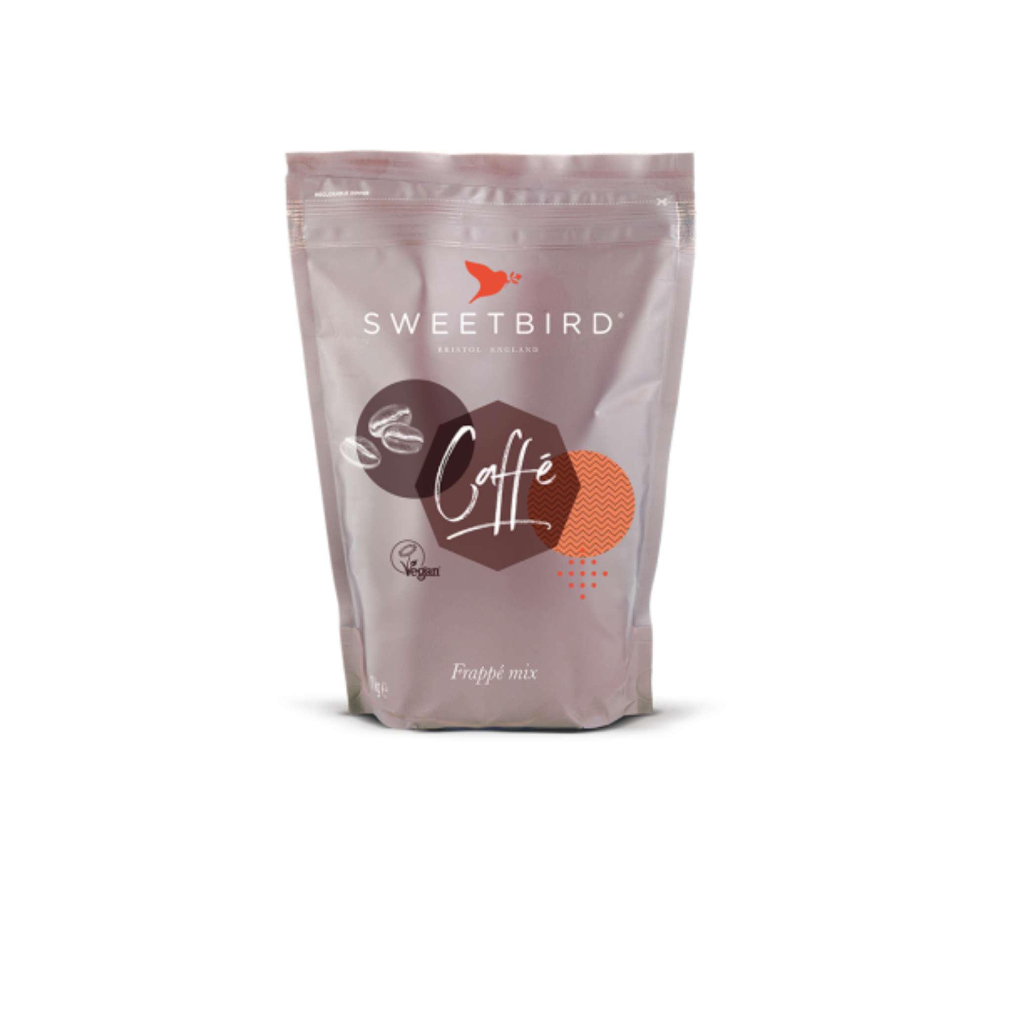 Sweetbird Caffè Frappe – 1 kg smooth frappé powder with rich coffee flavour, perfect for creating refreshing iced coffee drinks in cafés, coffee shops, and wholesale menus