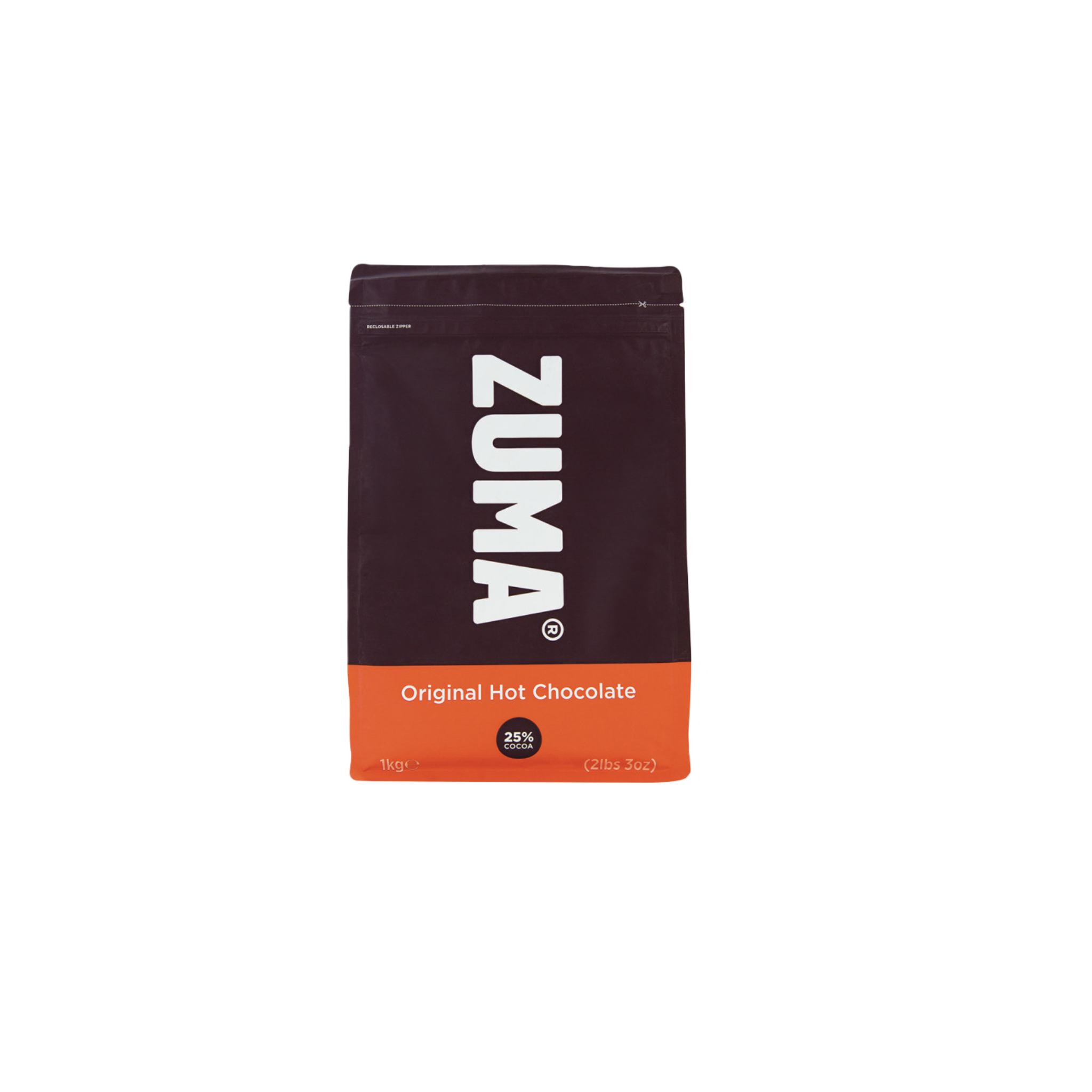 Zuma Original Hot Chocolate Powder – 1 kg classic creamy cocoa blend, made with smooth West African milk chocolate, ideal for crafting indulgent hot drinks; perfect wholesale supply for cafés, coffee shops, bakeries, and restaurants