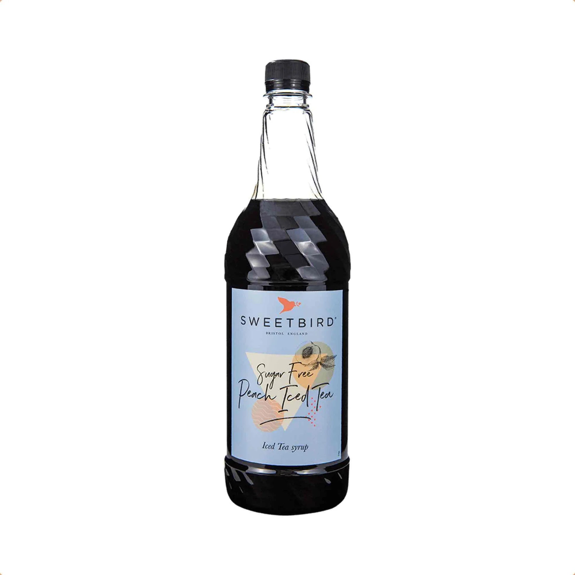 Sweetbird Peach Sugar Free Iced Tea Syrup – 1L guilt-free fruity syrup, perfect for refreshing iced teas and ideal for wholesale supply to cafés, juice bars, and restaurants