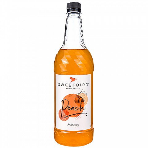 Sweetbird Peach Iced Tea Syrup – 1L smooth and fruity syrup for delicious iced teas, ideal for wholesale supply to cafés, juice bars, and restaurants
