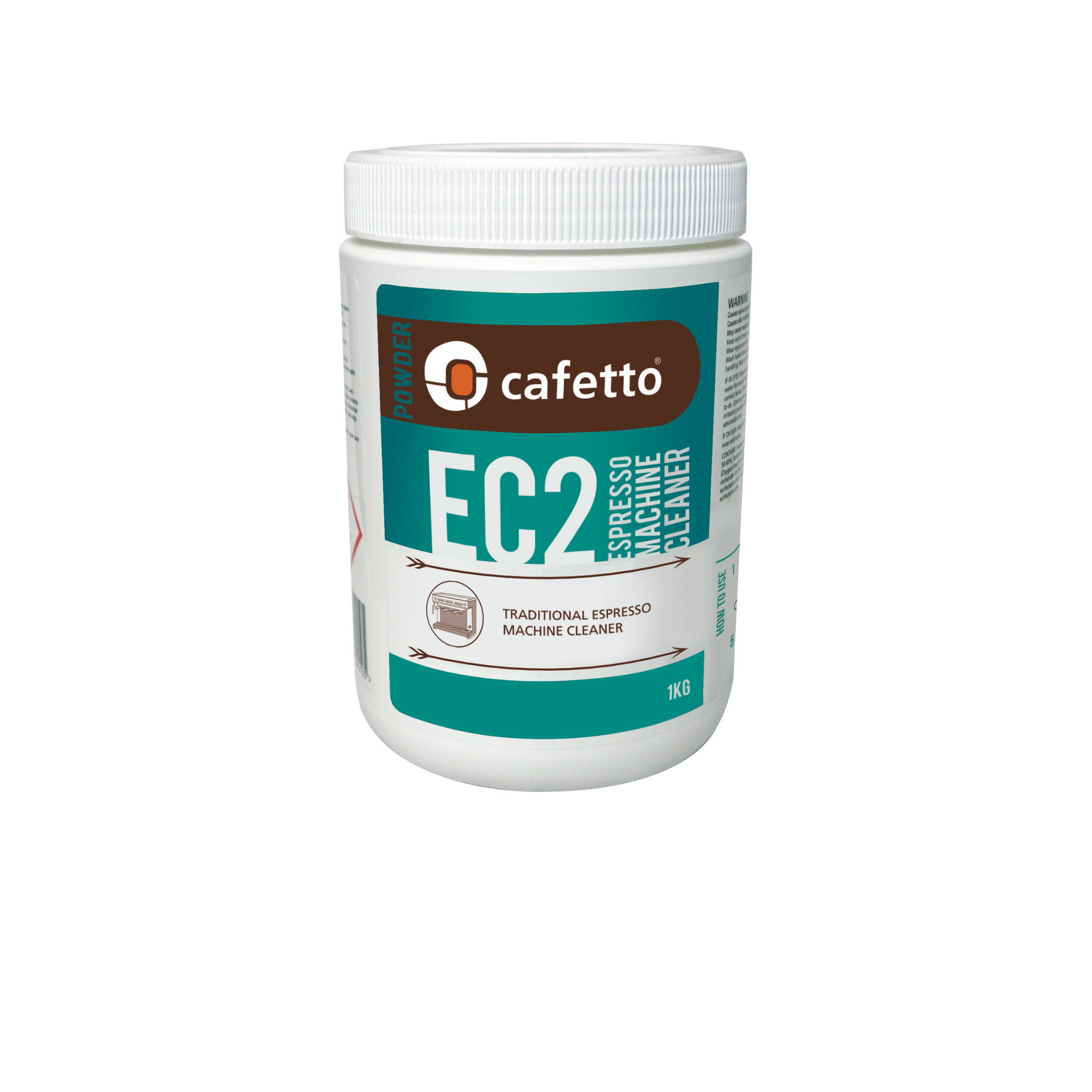 Cafetto Espresso Machine EC2 Cleaner – 450 g concentrated cleaning powder formulated to remove coffee oils and residues from espresso machine group heads and parts; ideal for cafés, roasteries, and wholesale barista maintenance