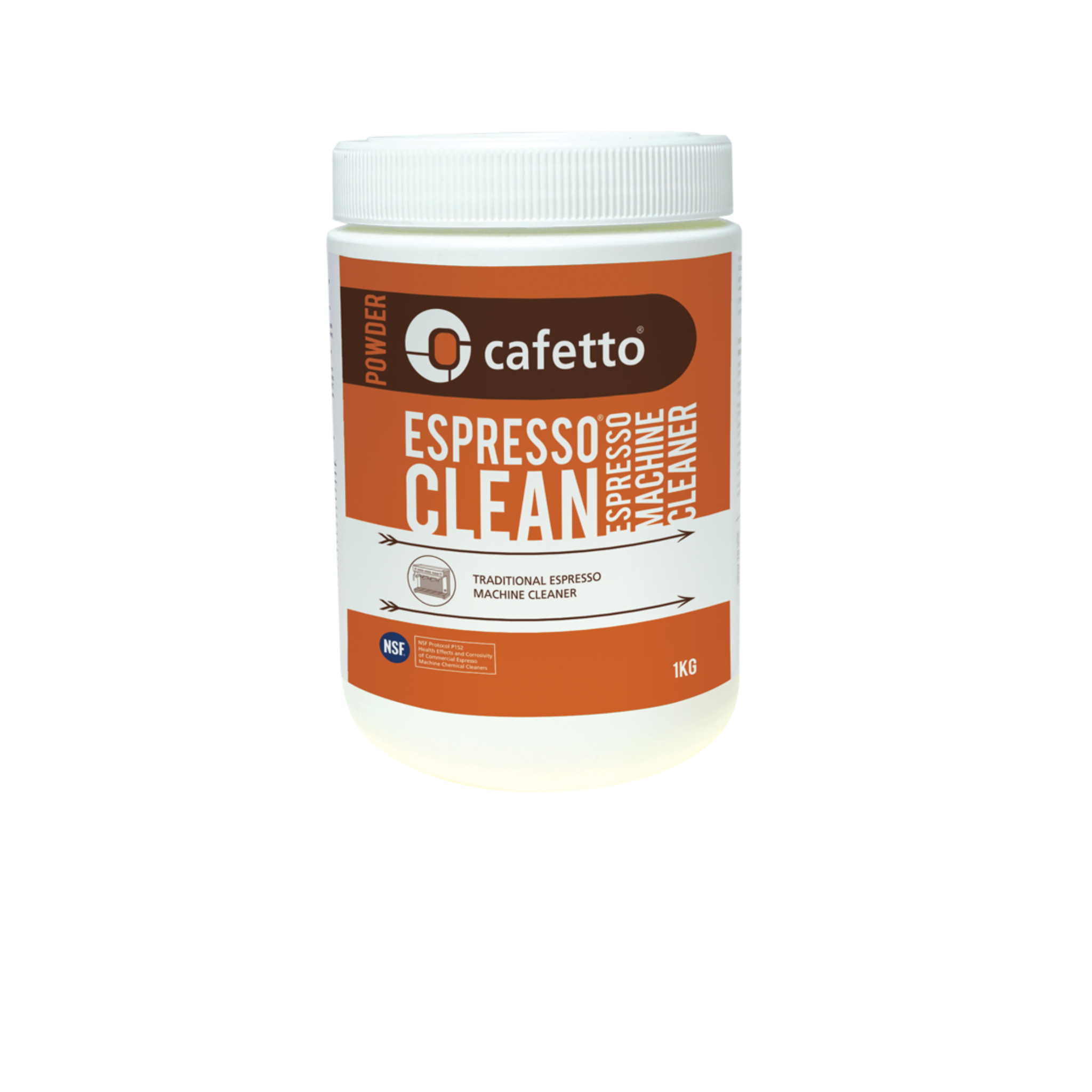 Cafetto Espresso Machine Cleaner – 450 g professional-grade cleaning powder for removing coffee oils and residue from espresso machine group heads and valves; ideal for cafés, coffee shops, and wholesale barista maintenance