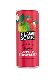 Flawsome Sparkling Strawberry Apple – 24 × 250 ml cold-pressed juice with sparkling apple and strawberry flavor; ideal for cafés, retailers, and juice bars