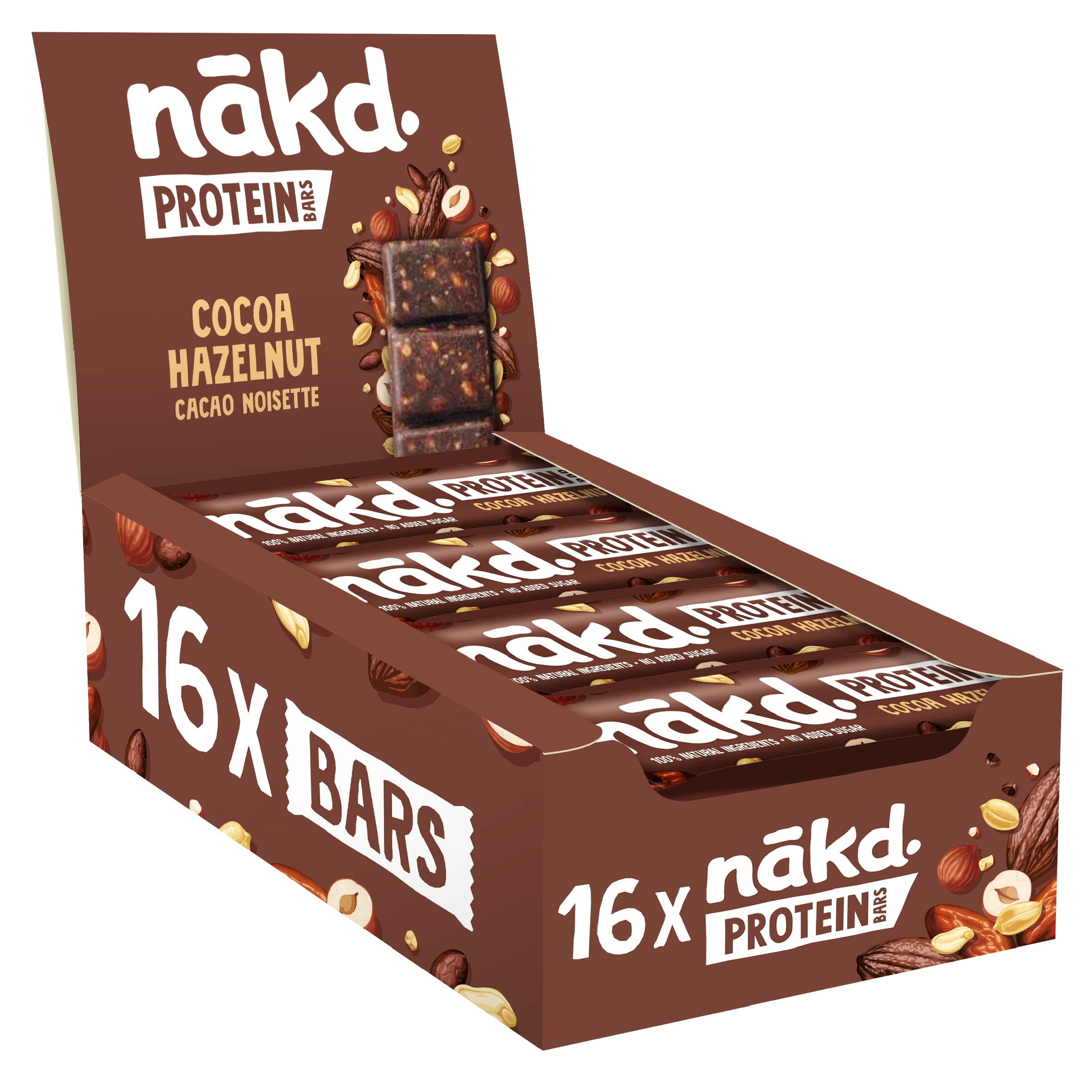 Nakd Cocoa Hazelnut Protein Bars 16 x 45g