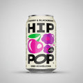 Can of Cherry & Blackberry HIP POP CBD Kombucha on a pink background