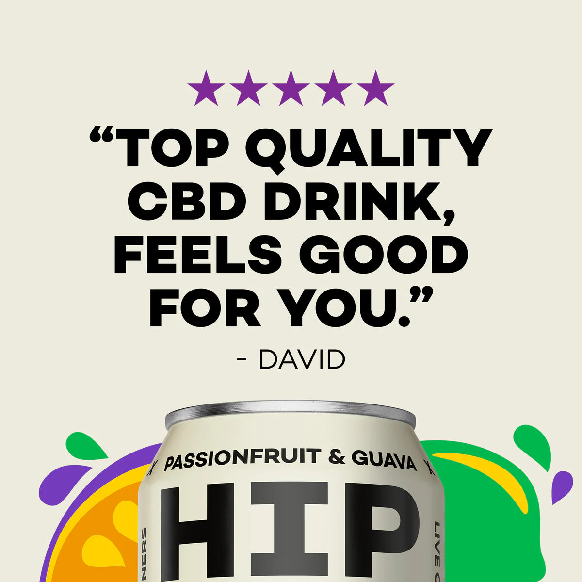 Hip Pop Passionfruit and Guava CBD Kombucha