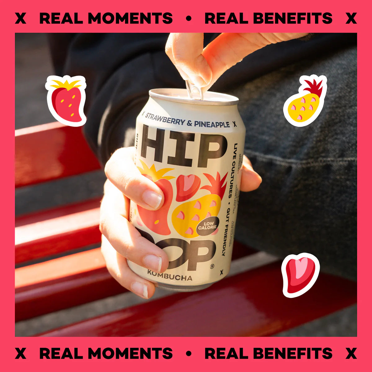 Hip Pop Strawberry Pineapple Kombucha