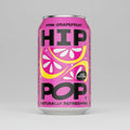Pink Grapefruit HIP POP can on a yellow background