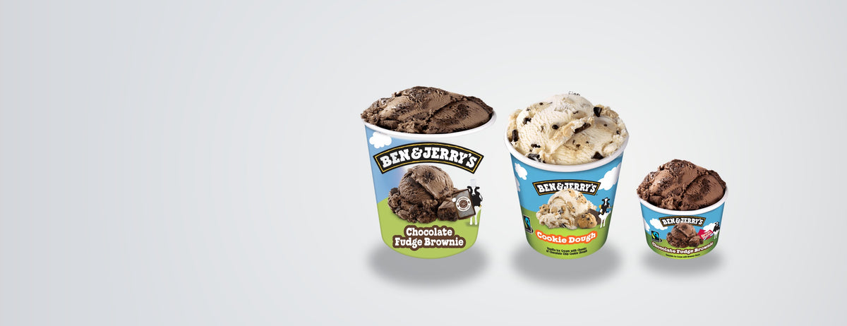Ben and Jerry's ice cream tubs