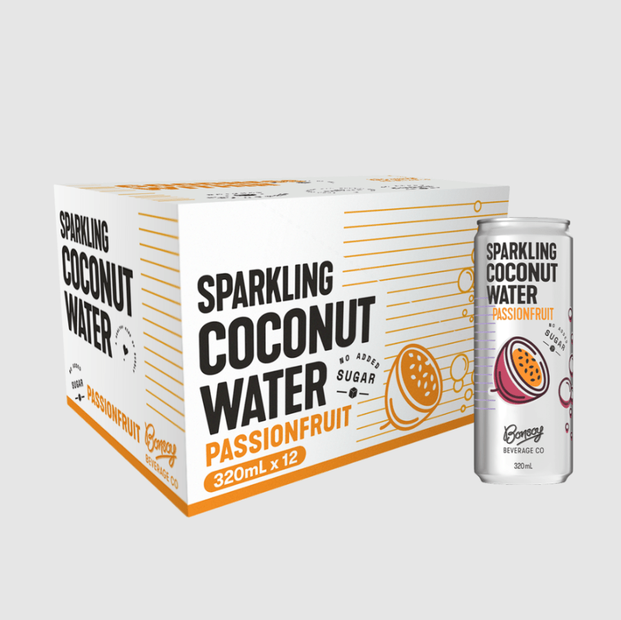 Bonsoy Sparkling Coconut Water w/ Passionfruit 12x250ml - NICE WHOLESALE