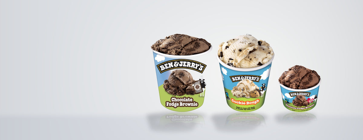 Ben and Jerry's ice cream tubs