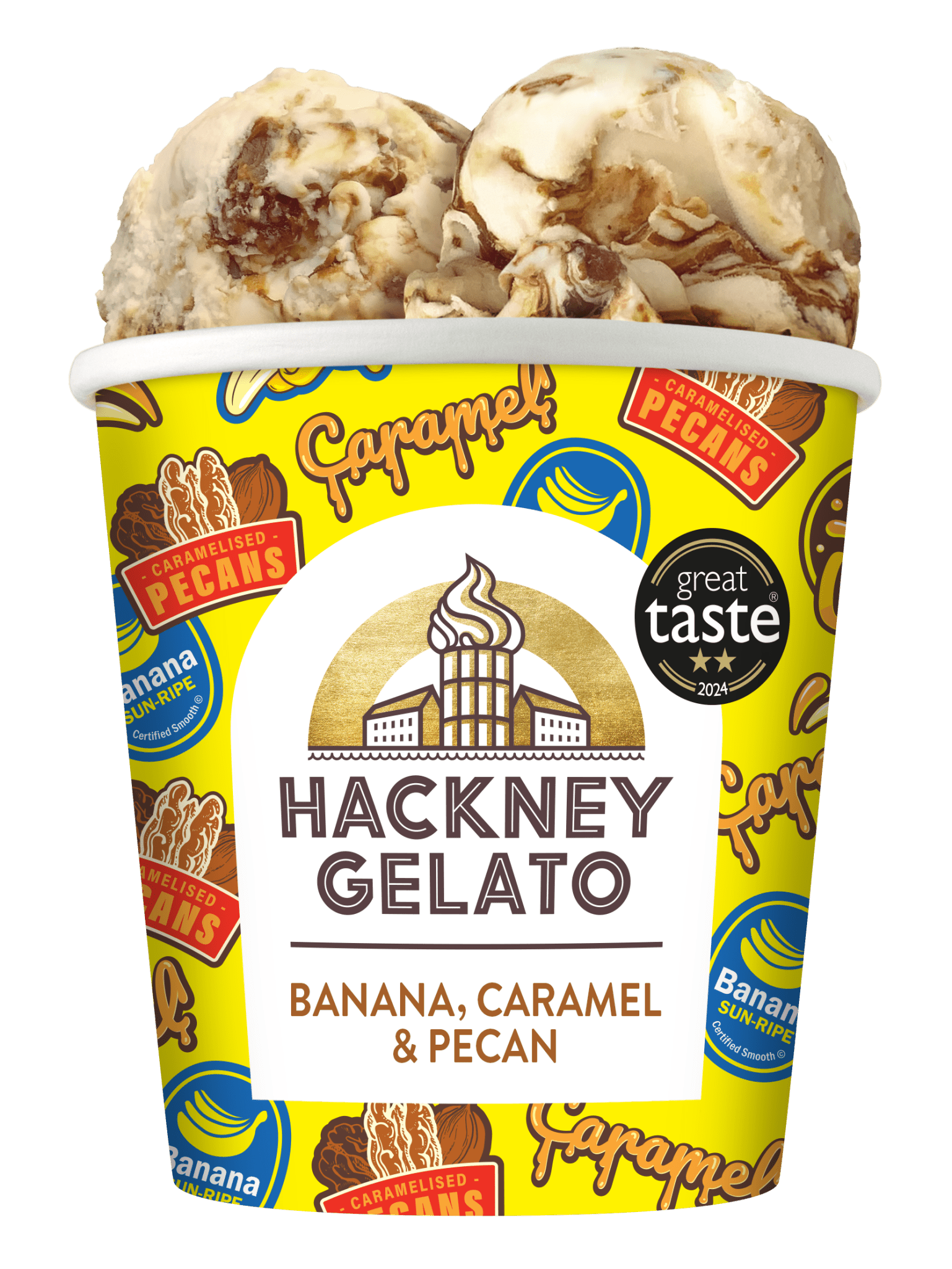 Hackney Gelato Banana Caramel & Pecan Gelato - NICE WHOLESALE