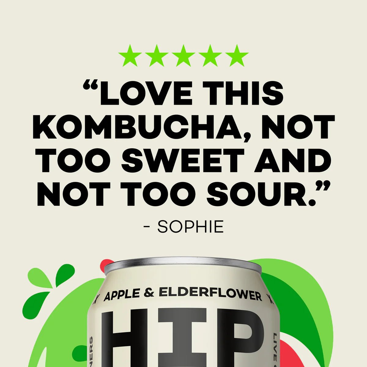 Hip Pop Apple Elderflower Kombucha - NICE WHOLESALE