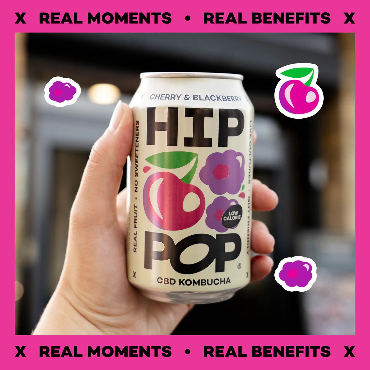 Hip Pop Cherry Blackberry Cbd Kombucha - NICE WHOLESALE