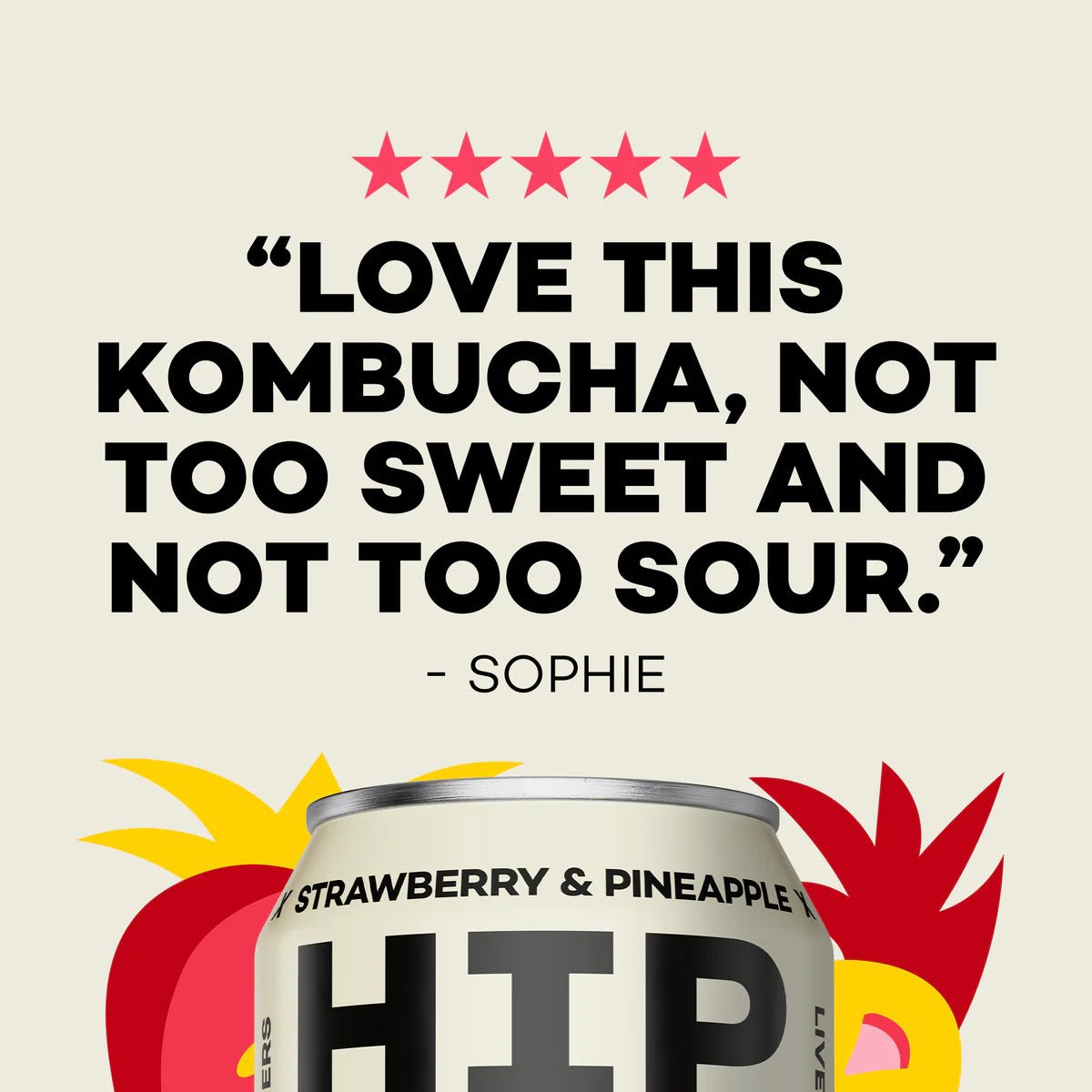 Hip Pop Strawberry Pineapple Kombucha - NICE WHOLESALE