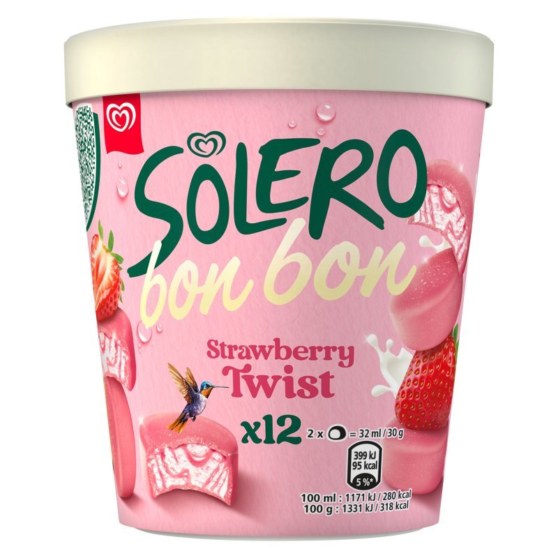 SOLERO STRAWBERRY TWIST TUB 8 X 192ML - NICE WHOLESALE